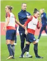  ??  ?? HANDS OFF Bronze shrugs off coach Mark Sampson