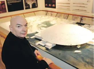  ?? AP FILES ?? French architect Jean Nouvel with a model of the Abu Dhabi Louvre Museum he designed. The museum was built to resemble an Arab village and is set to open in November.