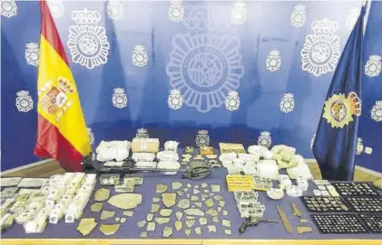  ?? POLICÍA NACIONAL ?? Imagen de las piezas expoliadas que ha recuperado la Policía Nacional.