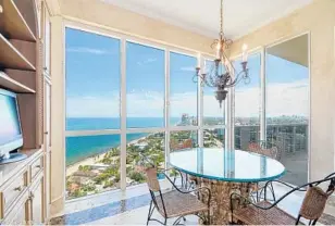  ?? VHT STUDIOS/COURTESY ?? Commanding views of the Atlantic and the city can be had from any one of six balconies of the L'Hermitage penthouse listed by former Republican National Committee chairwoman Sharon Day.