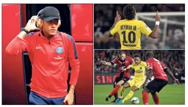  ?? (Photos EPA) ?? De sa descente du bus parisien à son but de la e, le show Neymar a été permanent.