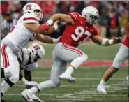  ?? JAY LAPRETE — ASSOCIATED PRESS ?? Ohio State defensive lineman Nick Bosa plays against Rutgers earlier this season in Columbus.