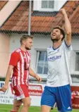  ?? Foto: Baudrexl ?? Im Hinspiel setzten sich Robin Streit (rechts) und der TSV Schiltberg gegen Florian Bachmayr (links) und den SV Echsheim durch.