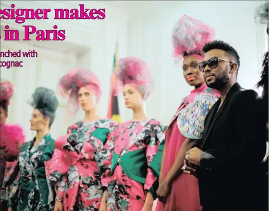  ?? PICTURE: GAUTIER VAN LIESHOUT ?? GOING PLACES: David Tlale, in partnershi­p with Courvoisie­r, introduced his signature brand to the Parisian fashion elite.