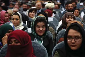  ?? AP/RAHMAT GUL ?? Delegates attend Monday’s council meeting in Kabul, where Afghans are trying to build consensus on peace talks with the Taliban.