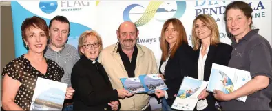  ?? Photos by Michelle Cooper Galvin ?? Elizabeth Ryle O’Connor, Tommy Griffin, Rev. Phyllis Jones, John Ahern, Sabine Gallwey, Martha Farrell and Judi Pheysey at the launch of Ireland’s first Marine Tourism Strategy in The Anvil Bar, Boolteens on Saturday.