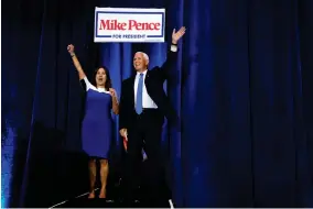  ?? AP PHOTO/CHARLIE NEIBERGALL ?? Republican presidenti­al candidate former Vice President Mike Pence and his wife Karen arrives to speak at a campaign event, Wednesday, June 7, 2023, in Ankeny, Iowa.