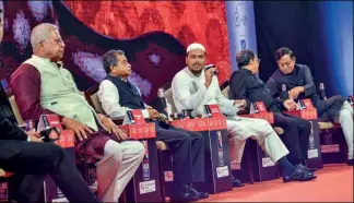  ??  ?? ON MINORITY MATTERS (L-R) Tathagata Roy, former Governor of Tripura; Abhijit Mukherjee, former MP; Pirzada Abbas Siddiqui, leader, Indian Secular Front; Biswajit Deb, TMC spokespers­on; Mohammed Salim, leader, CPI(M)