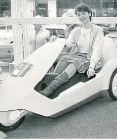  ??  ?? It seemed like a great idea at the time – the Sinclair C5 on show in Dundee; and, below, Timex worker Margaret Walker tests circuit boards for computers in 1982.