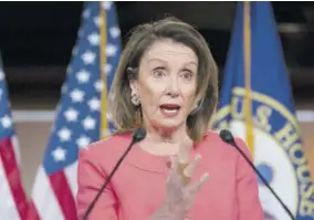  ?? (Photo: AP) ?? Speaker of the House Nancy Pelosi, D-california, talks to the media at a news conference on Capitol Hill in Washington, Thursday, May 2, 2019.