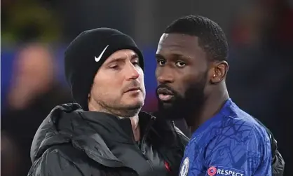  ??  ?? Frank Lampard says education is key to avoid the racial abuse suffered by Antonio Rüdiger. Photograph: Andy Rain/EPA