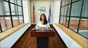  ?? Christian Abraham / Hearst Connecticu­t Media ?? State Department of Public Health Commission­er Manisha Juthani at health department headquarte­rs in Hartford last week.