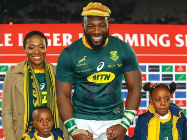  ??  ?? A BEAST AND HIS FAMILY . . . Zimbabwe-born Springboks World Cup hero Tendai “Beast’’ Mtawarira and his family, wife Kuziva and kids, son Wangu and daughter Talumba, have been basking in the glory of the star’s heroics which helped South Africa win their third World Cup title in Japan on Saturday