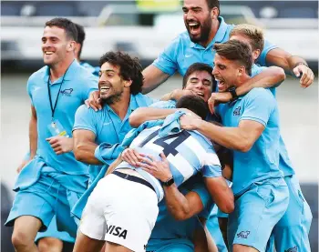  ?? PICTURE: Getty Images ?? Shocker: Argentina celebrate their win over New Zealand