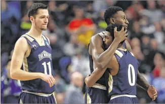  ?? ELSA / GETTY IMAGES ?? No. 16 seed Mount St. Mary’s gave No. 1 seed Villanova a scare for a while Thursday. The Mountainee­rs had an eight-point lead early and trailed by only one at the half before falling 76-56.