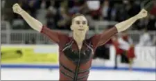  ?? MARCIO JOSE SANCHEZ — THE ASSOCIATED PRESS ?? Adam Rippon performs during the men’s short program at the U.S. Figure Skating Championsh­ips in January in San Jose, Calif.