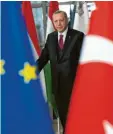  ?? Foto: Mayo, dpa ?? Der türkische Präsident Erdogan streitet mit der EU.