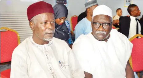  ?? Photo: Abubakar Yakubu ?? Senior Special to the President on Special Duties, Yau Dorazo (right) and Engr. Usman Abubakar, Chairman Nigerian Railways, during a panel discussion at the Daily Trust’s 20th Anniversar­y in Abuja yesterday