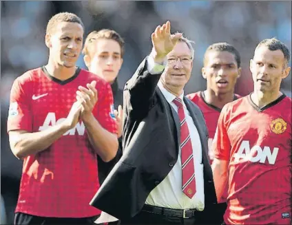  ?? FOTO: GETTY ?? Ferguson, en su despedida como entrenador del Manchester United