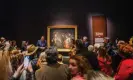  ?? Amer Ghazzal/REX/Shuttersto­ck ?? Drawing crowds … the painting installed at the National Gallery in London. Photograph: