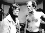  ?? MICHAEL BROSILOW ?? Ensemble members Laurie Metcalf and John Malkovich in Steppenwol­f’s 1982 production of “TrueWest” by SamShepard, directed by ensemble member Gary Sinise.