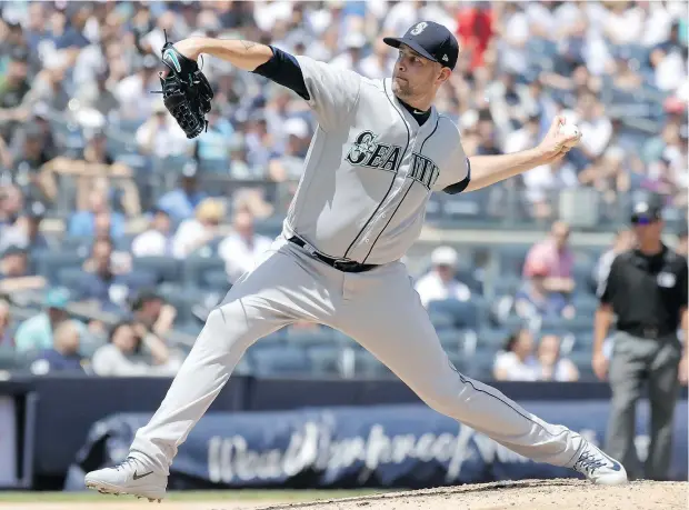  ?? — THE ASSOCIATED PRESS FILES ?? Mariners pitcher James Paxton says a rough stretch against the Red Sox and Yankees didn’t dent the team’s confidence.