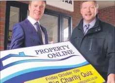  ??  ?? Gareth Harmer, director of Property Online estate agents, with Simon Dolby of the KM Charity Team