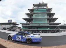  ?? MIKE DINOVO/USA TODAY SPORTS ?? Chase Briscoe races during the 2020 NASCAR Xfinity Series Pennzoil 150 at the Brickyard on the Indianapol­is Motor Speedway road course.