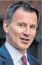  ??  ?? Talks...Jeremy Hunt yesterday