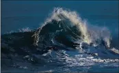  ??  ?? A wave breaks at Rodeo Beach in Sausalito Tuesday.