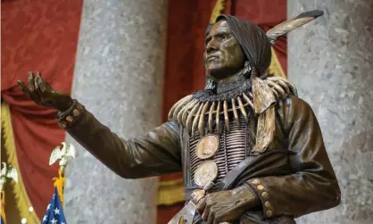  ?? Photograph: Erik S Lesser/EPA ?? A statue of the Ponca chief Standing Bear at the US Capitol. ‘This is a morality and justice issue,’ attorney Brett Chapman said.