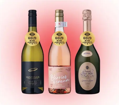  ?? ?? Try these Top 50 wines: Saint Clair Origin Marlboroug­h Pinot Gris 2021,
Selaks Taste Collection Berries & Cream Rosé 2022 or Grande Cuvée 1531 de Aimery Brut Rosé.