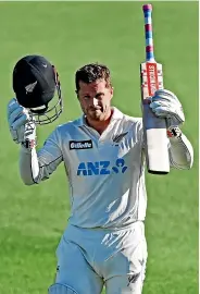  ?? AP ?? In between evading hostile bowling from the West Indies pace attack, New Zealand batsman Henry Nicholls rode his luck to record the 100th test century at the Basin Reserve.