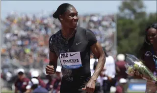  ?? THE ASSOCIATED PRESS — 2019 ?? South Africa's Caster Semenya, a three-time world champion in the women's 800meters, is not permitted to run at that distance but is entered in the 5,000today at the world championsh­ips in Eugene, Ore.