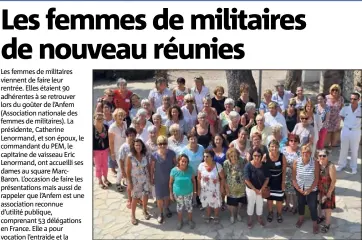  ?? (Photos Ly. F.) ?? Les femmes de militaires parées pour une nouvelle année d’entraide.