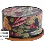  ?? ?? Winter Solstice cake board with printed lid, £18, Habitat