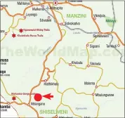  ?? (File pic) ?? A map of Eswatini showing Dulini where the incident happened.