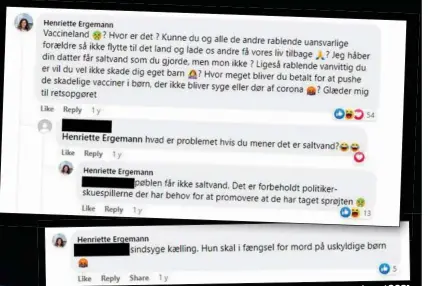  ?? FOTO: EKSTRA BLADET ?? Denne kommentar skrev Henriette Ergemann 4. maj 2021 som svar til en video med Karen Hækkerup i en offentlig Facebook-gruppe.
