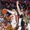  ?? PAUL VERNON / AP ?? Ohio State forward Cotie Mcmahon shoots vs. Purdue on Jan. 29 in Columbus. Purdue won 73-65.