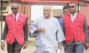  ?? Photo: EFCC ?? Obasanjo’s in-law, John Warimeme Abebe, during his arraignmen­t by the EFCC before Justice Mojisola Dada of the Special Offences Court in Ikeja, Lagos last Thursday