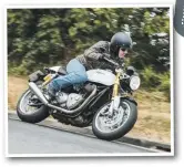  ??  ?? Triumph’s poise and brilliant suspension are a joy in the twisties – but brakes oddly lack bite
