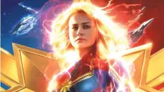  ??  ?? Brie Larson as Captain Marvel.