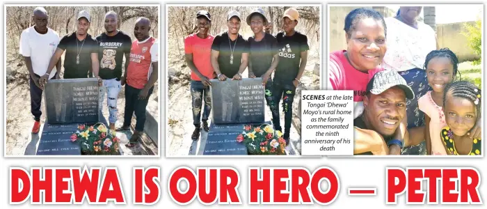  ??  ?? SCENES at the late Tongai ‘Dhewa’ Moyo’s rural home as the family commemorat­ed the ninth anniversar­y of his death