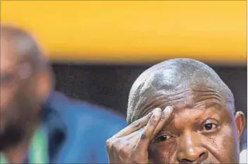  ??  ?? Headache: David Mabuza is facing allegation­s that he interfered in Mpumalanga appointmen­ts and a mysterious claim by a self-confessed perjurer. Photo: Delwyn Verasamy