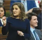  ?? THE CANADIAN PRESS ?? Deputy Prime Minister and Minister of Finance Chrystia Freeland presents the federal budget in the House of Commons in Ottawa on Tuesday.