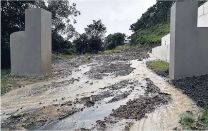  ??  ?? Three houses on Rangiora Ave, Wellington, were evacuated because of slips. Marty Melville