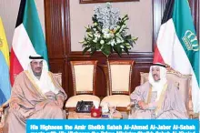  ??  ?? His Highness the Amir Sheikh Sabah Al-Ahmad Al-Jaber Al-Sabah meets with His Highness the Prime Minister Sheikh Sabah Al-Khaled Al-Hamad Al-Sabah.