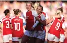  ?? ?? Alessia Russo celebrates after scoring Arsenal’s winner against Aston Villa. Photograph: Marc Atkins/Getty Images