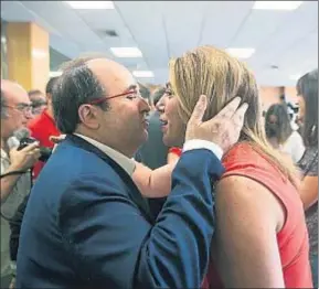  ?? XAVIER GÓMEZ ?? Iceta y Díaz, en el acto que el PSC celebró en junio en l’Hospitalet