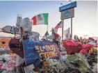  ?? MARK RALSTON/AFP/GETTY IMAGES ?? A makeshift memorial was on display shortly after a mass shooting in August at a Walmart in El Paso, Texas.